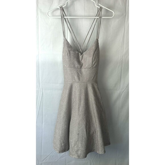 City Triangles Prom Med Silver Spaghetti Strap  Knee High Petticoat NWT - Picture 1 of 10